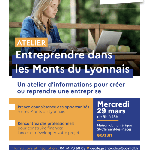 Atelier : Entreprendre dans les Monts du Lyonnais
